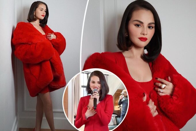 Селена Гомес раскалена в монохроматическом взгляде на свой альбом для прослушивания: «Красный-ее цвет»