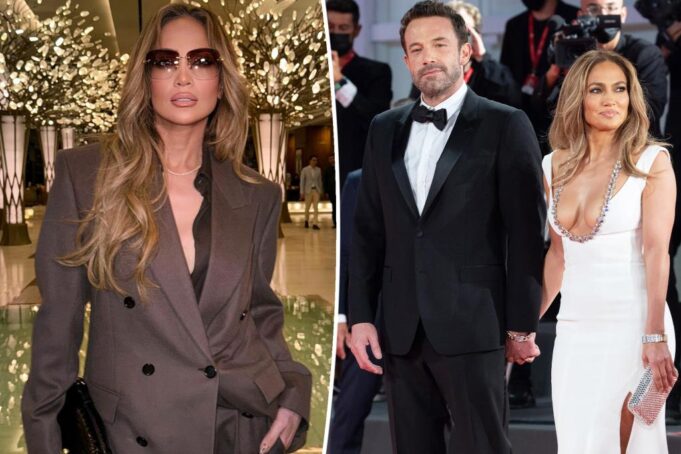 Дженнифер Лопес отбивает слезы после того, как она объявила законно одинокой после развода Бена Аффлека