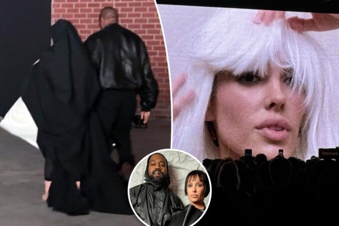 Бьянка Ценсори, по -видимому, скрывает от головы до ног для ее премьеры фильма в Лос -Анджелесе с Канье Уэстом