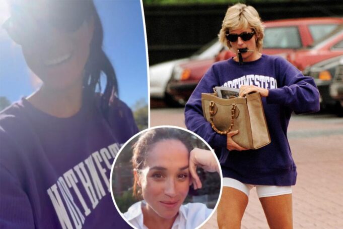 Меган Маркл воссоздает северо-западную толстовку принцессы Дианы в новом видео