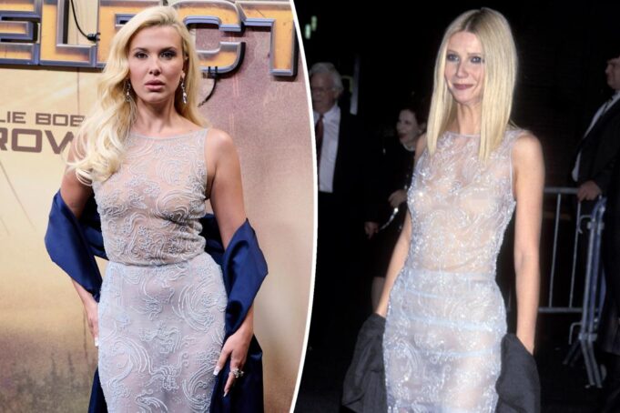 Милли Бобби Браун носит прозрачное платье Гвинет Пэлтроу с 1998 года на «Электрическое государство» Мадрид Премьера