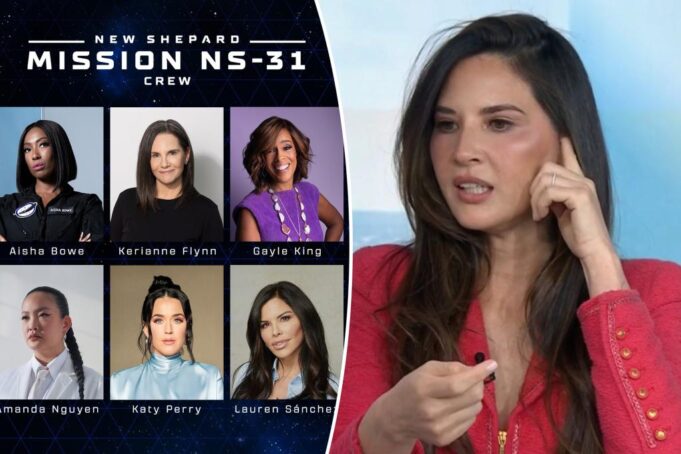 Оливия Мунн хлопает, глянцевая экипажа синего происхождения в космос: «Люди не могут позволить себе яйца».