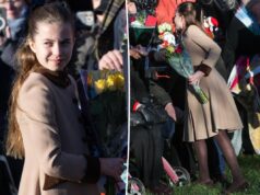 10-летняя принцесса Шарлотта позирует фанатам во время рождественской прогулки, заставляя отца принца Уильяма торопить ее.