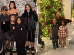 Ким Кардашьян наконец-то получила милые рождественские снимки всех четверых детей после неудачных попыток