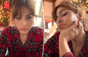 Ева Мендес делится своим веселым советом по рождественскому макияжу для мам