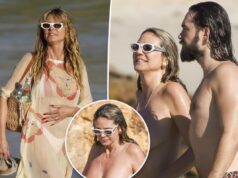 Хайди Клум на природе во время отпуска с мужем Томом Каулитцем на Сен-Барте