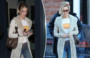 Белла Хадид бросает вызов зимнему холоду в абсолютно прозрачном кружевном пальто в Аспене