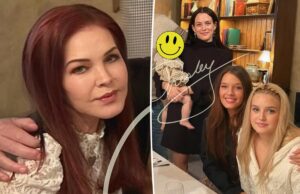 Дочери-близнецы Лизы Марии Пресли позируют с сестрой Райли Кио и бабушкой Присциллой на редком семейном фото.