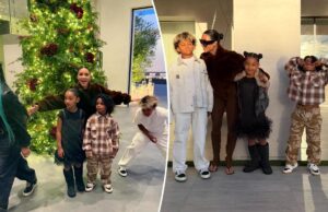 Ким Кардашьян не удалось уговорить всех четверых детей сделать семейное рождественское фото: «Я очень старалась»