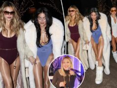 Брукс Надер и ее сестры идут в апресе 80-х на новогодней вечеринке Кейт Хадсон и Кейда Хадсона в Аспене.