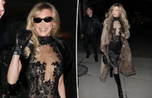 Конечно, Белла Хадид была в сверкающем, полностью прозрачном платье в снегу Аспена.