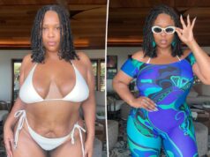 Лиззо демонстрирует похудевшую фигуру в крохотном белом бикини