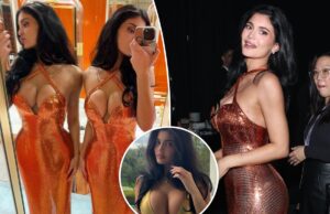 Кайли Дженнер сияет в оранжевом платье на кинофестивале в Палм-Спрингс после того, как начала новый год в золотом бикини