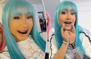 12-летняя Норт Уэст демонстрирует новый пирсинг на переносице, почерневшие зубы и подвеску с бриллиантом весом 106 карат в новых видеороликах TikTok.