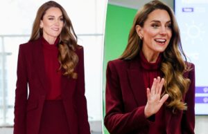 Кейт Миддлтон в восхитительном красном наряде во время визита в больницу Чаринг-Кросс