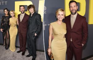 Звезда «Питта» Ноа Уайл очень редко появляется на красной дорожке с женой и детьми на премьере второго сезона.