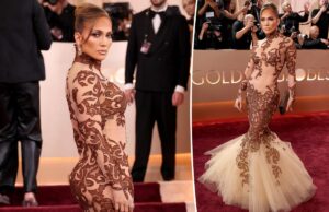 Дженнифер Лопес демонстрирует серьезные формы в прозрачном платье русалки на красной дорожке Золотого глобуса 2026