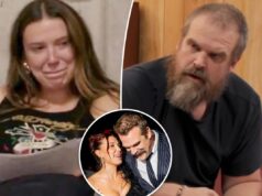 Милли Бобби Браун сдерживает слезы во время финального чтения «Очень странных дел» с Дэвидом Харбором после обвинений в издевательствах