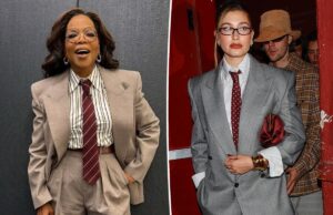 Опра берет на прогулку костюм и галстук Хейли Бибер