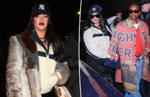 Рианна выдерживает холод в куртке YSL за 3 тысячи долларов, чтобы поддержать бойфренда A$AP Rocky на вечеринке «SNL»