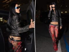 Амелия Хэмлин осмеливается обнажить зад в опасно заниженных (и полностью прозрачных) штанах