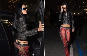 Амелия Хэмлин осмеливается обнажить зад в опасно заниженных (и полностью прозрачных) штанах