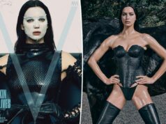 Стринги с заклепками, корсеты в клетку и бандажи: фотосессия Ирины Шейк на обложке V — ее самая смелая фотография