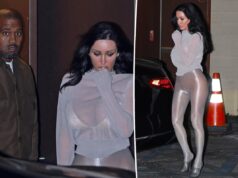 Бьянка Ценсори в прозрачном топе и серебряных колготках на свидании в кино с Канье Уэстом