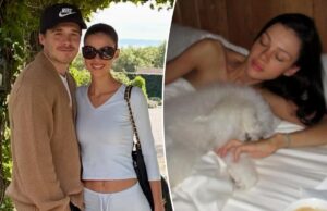 Бруклин Бекхэм поделился пикантным снимком жены Николы Пельтц в постели, пока бушует семейная вражда