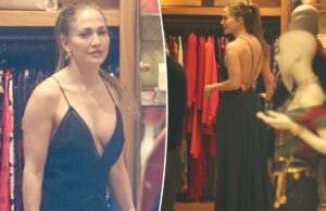 Дженнифер Лопес в смелом платье с глубоким вырезом во время шопинга в Беверли-Хиллз