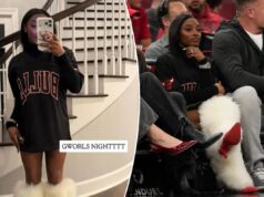 Симона Байлз надела меховые угги за 650 долларов и сумку Hermès Kelly для игры Chicago Bulls