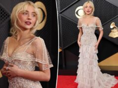 Сабрина Карпентер в романтическом наряде с рюшами на красной дорожке Грэмми 2026