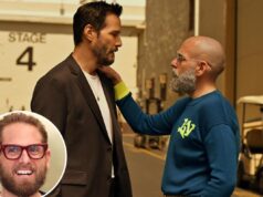 Лысый Джона Хилл неузнаваем: он демонстрирует бороду и стройную фигуру в новом фильме с Киану Ривзом