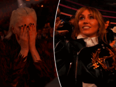 Посмотрите сомнительную реакцию Майли Сайрус на победу Леди Гаги в Грэмми 2026 года